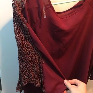 Maroon Floral Simple shirt